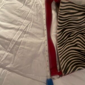 Zebra Print Bag with Red Handle